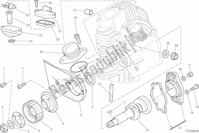 Todas las partes para Sistema De Sincronización De Cabezal Horizontal de Ducati Scrambler Cafe Racer Thailand 803 2019